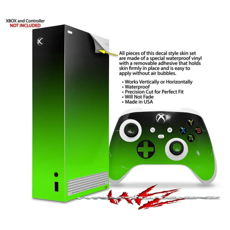 WraptorSkinz Skin Wrap compatible with the 2020 XBOX Series S Console and  Controller Smooth Fades Green Black (XBOX NOT INCLUDED)