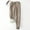 Khaki, variant on Women Drawstring Elastic Waist Fleece Lined Cuffed Jogger Sweatpants Warm Thick Thermal Winter Cold Weather Lounge Trousers Side Pockets White XXXL