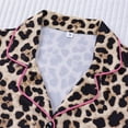 thumbnail image 4 of YMNXA Pajamas For Women Set Long Sleeve Lapel Buttons Leopard Print Tops And Pants Comfortable Soft Two Piece Outfit For Daily Wear Khaki Xl, 4 of 9