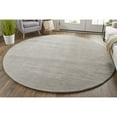thumbnail image 5 of 8' Gray And Ivory Round Wool Hand Woven Stain Resistant Area Rug, 5 of 5