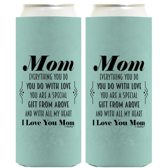 Adoptive Dad Gifts For Men Remember Bon-s I Love You 2-Pack Ultra Slim Can Thermocoolers