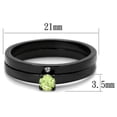 thumbnail image 2 of Luxe Jewelry Designs 2-Piece Women's Black IP Stainless Steel Wedding Ring Set with Apple Green CZ,, 2 of 4