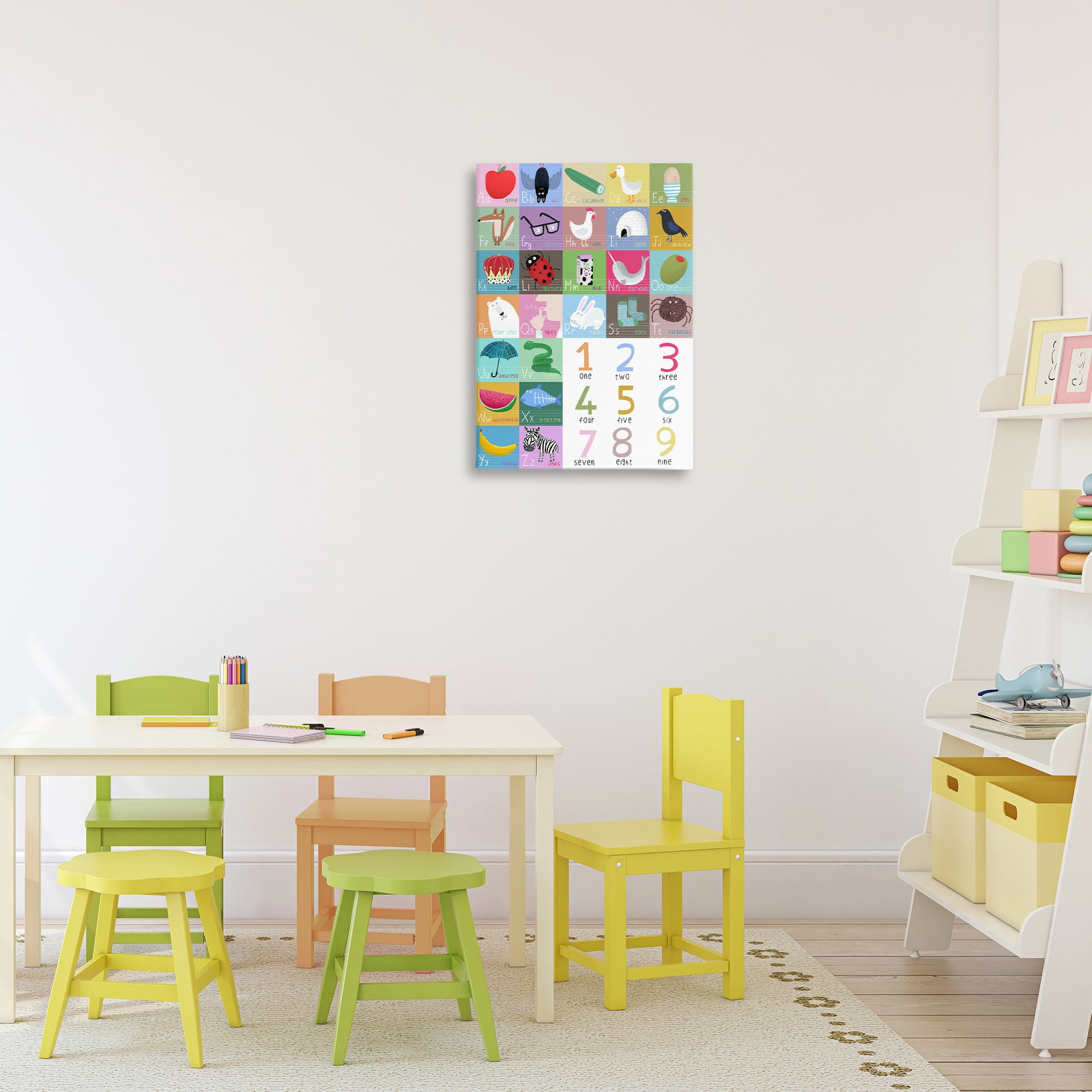 Stupell Industries Counting & Alphabet Learning Canvas Wall Art, design by Carla Daly