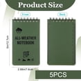 thumbnail image 2 of Mini Spiral Notebooks, A7 Waterproof Notebook, Top-Opening, Black Cover Pocket Notepad for Outdoor Activities Recording and Tactical Pocket, 2 of 7