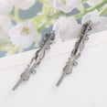 thumbnail image 3 of Unique Bargains 2 Pcs Bobby Pin Rhinestone Bow Hair Clips Blue Black, 3 of 5