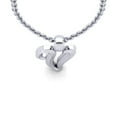 thumbnail image 4 of SuperJeweler V Initial Necklace In Heavy 14 Karat White Gold With Free 18 Inch Cable Chain, For Women, 4 of 6