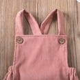thumbnail image 4 of Musuos Infant Baby Corduroy Overalls Romper 0-24Months Solid Color Sleeveless Backless Cross Strap Casual Jumpsuit for Boys Girls, 4 of 7