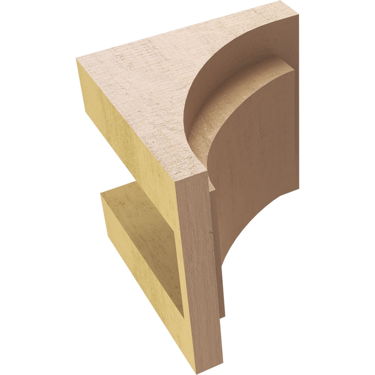 6"W x 6"D x 6"H Wide Rivera Rough Cedar Woodgrain TimberThane Corbel, Primed Tan