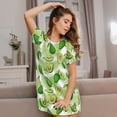 thumbnail image 3 of Fuzoiu Avocado And Tropical Palm Leaves Print Women Nightgowns, Soft Comfy Lightweight Short Sleeves Sleepwear,Crew Neck Loungewear, 3 of 6