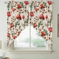 thumbnail image 5 of Red Mushroom Swag Valances for Windows 2 Pack Vegetables Plants Leaf Pine Cone Rustic Swag Kitchen Curtains 36 Inches Long Rod Pocket Short Window Treatment for Kitchen Bathroom 28"x36", 5 of 9