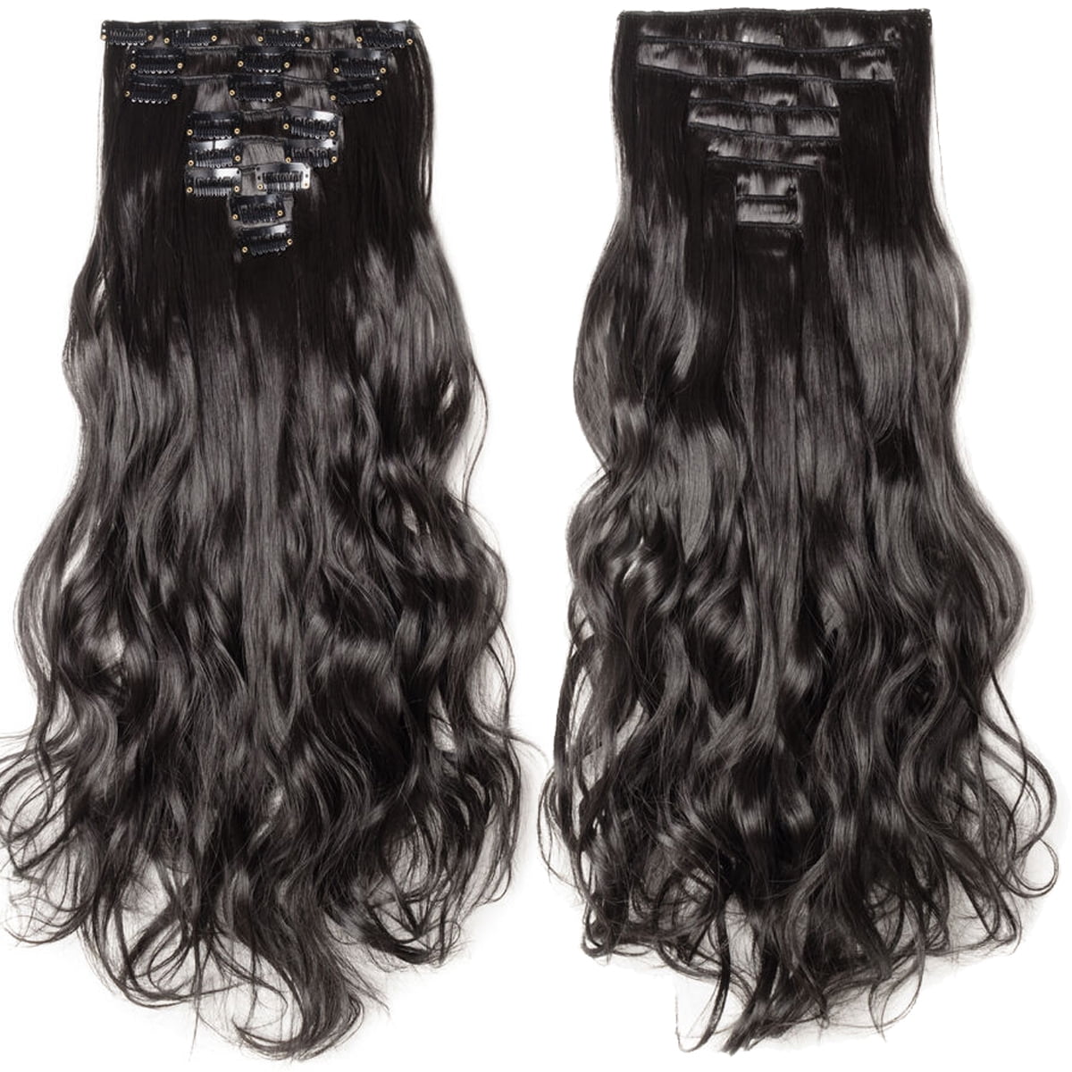 Hairro Clip inHair Extensions for Women, 8 PCS 18 Clips #Blonde Hair Extensions, Thick Hairpieces Wavy Hairpieces, Soft Hair & Blends Well, Long Wavy (17inch, 8pcs)