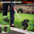 thumbnail image 2 of String Trimmer Cordless with Auto Feed,20V Battery Powered 13" Edger and Weed Trimmer,2 in 1 Electric Grass Trimmer,2.5Ah Battery and Fast Charger Included (Black), 2 of 9