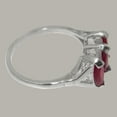 thumbnail image 4 of LBG British Made 14k White Gold Natural Ruby Womens Anniversary Ring - 33 size options - Size 9, 4 of 5