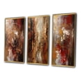 thumbnail image 3 of Designart "Ancient Revelations Gold and Red Abstract III" Abstract Painting Framed Wall Art Set Of 3 - Gold Modern Frame Canvas Set For Living Room Decor, 3 of 6