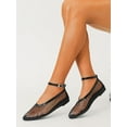 thumbnail image 3 of Women's Comfort Flats - Breathable Netting Dress Shoes with Adjustable Strap, Office & Casual Wear, 3 of 7