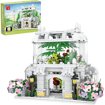 LED Flower House Building Kit, Greenhouse Botanical Model for Hobbyists & Home Decor