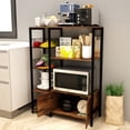 thumbnail image 6 of NAIYUFA 5-Tier Bakers Rack ,Industrial Kitchen Island with Basket,Microwave Stand Vintage Brown, 6 of 7