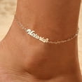 thumbnail image 4 of PicturesOnGold.com Exclusive Personalized Name Anklet - Any Name Available Custom Name Anklet in Silver & Gold (Sterling Silver - 9 Inch), 4 of 9