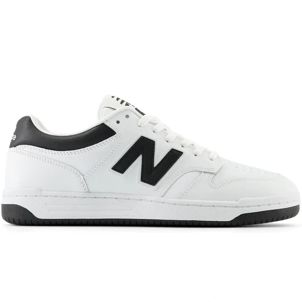 New Balance BB480LBK Sneaker Men's 5 Black White Leather Lifestyle Shoes ZOGG122