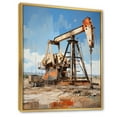 thumbnail image 2 of Designart "Gold Oil Rigs landscapes In Texas I" Cityscapes Floater Framed Canvas Wall Art, 2 of 7