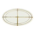 thumbnail image 4 of Christopher Knight Home Bell Tempered Glass Coffee Table | Round | Modern | Brass Finish, Clear, 4 of 5