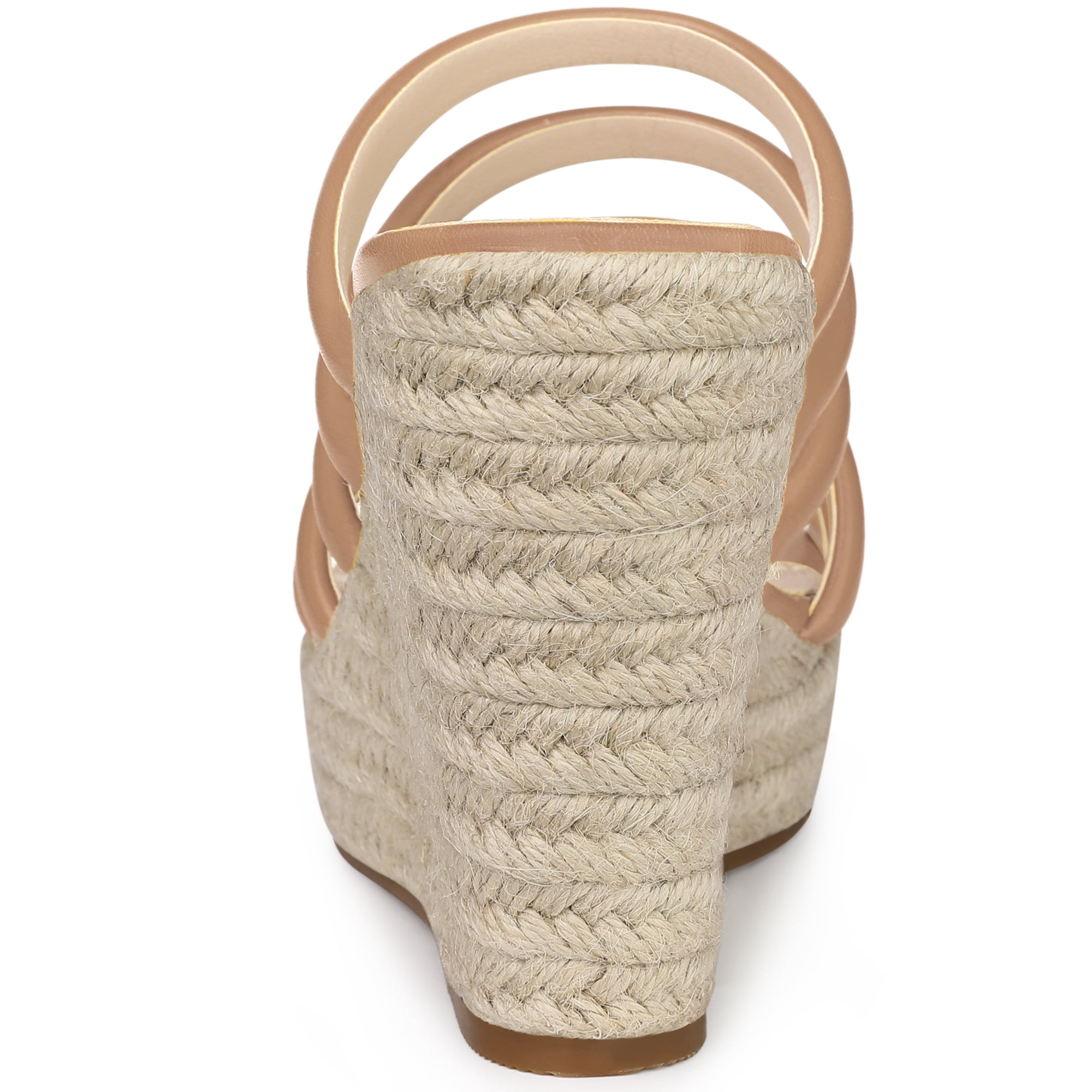 DARING DIVA Women's Platform Strappy Wedges Sandals Nude US 9/UK 7/EU 40
