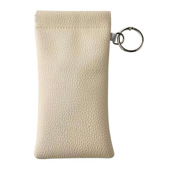 Auto Close Spring Clip Pouch, PU Mini Storage Bag for Lipstick, Glasses, Earphone & Coin, Portable Makeup Purse