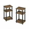 thumbnail image 3 of Furinno Turn-N-Tube Easy Assembly Stackable Standing Shelf, Columbia Walnut/Black, 3 of 7