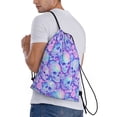 thumbnail image 2 of Bingfone Blue Skull Daisy Drawstrings Backpacks Bags for Men Women Gym Drawstrings Bag-Small, 2 of 8