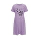thumbnail image 5 of Camisón corto de talla grande para mujer, camisón de manga corta con estampado de pecho a la moda, camisón para mujer, 5 of 7