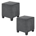 thumbnail image 1 of Uxcell 2-Pack 13" x 13" x 15" Fundas de otomana cuadradas estirables de tela de terciopelo Protector para taburete de sala de estar interior [Gris oscuro], 1 of 7