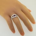 thumbnail image 6 of LBG British Made 10k White Gold Natural Amethyst & Cultured Pearl Womens Anniversary Ring - 33 size options - Size 4.5, 6 of 7
