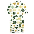 thumbnail image 4 of YWDJ Pajamas for Women Shorts and Short Sleeve St Patricks Day Green Lightweight Clover Button Down Shirts 2 Piece Shorts Loungewear 2XL, 4 of 6
