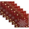 thumbnail image 6 of GZHJMY Merry Christmas Snowflake Gold Red Winter Polyester Cloth Dinner Napkins with Hemmed Edges 1 Pack Oversized 20 x 20 inches for Wedding Party Family Holiday Decorative Washcloths, 6 of 7