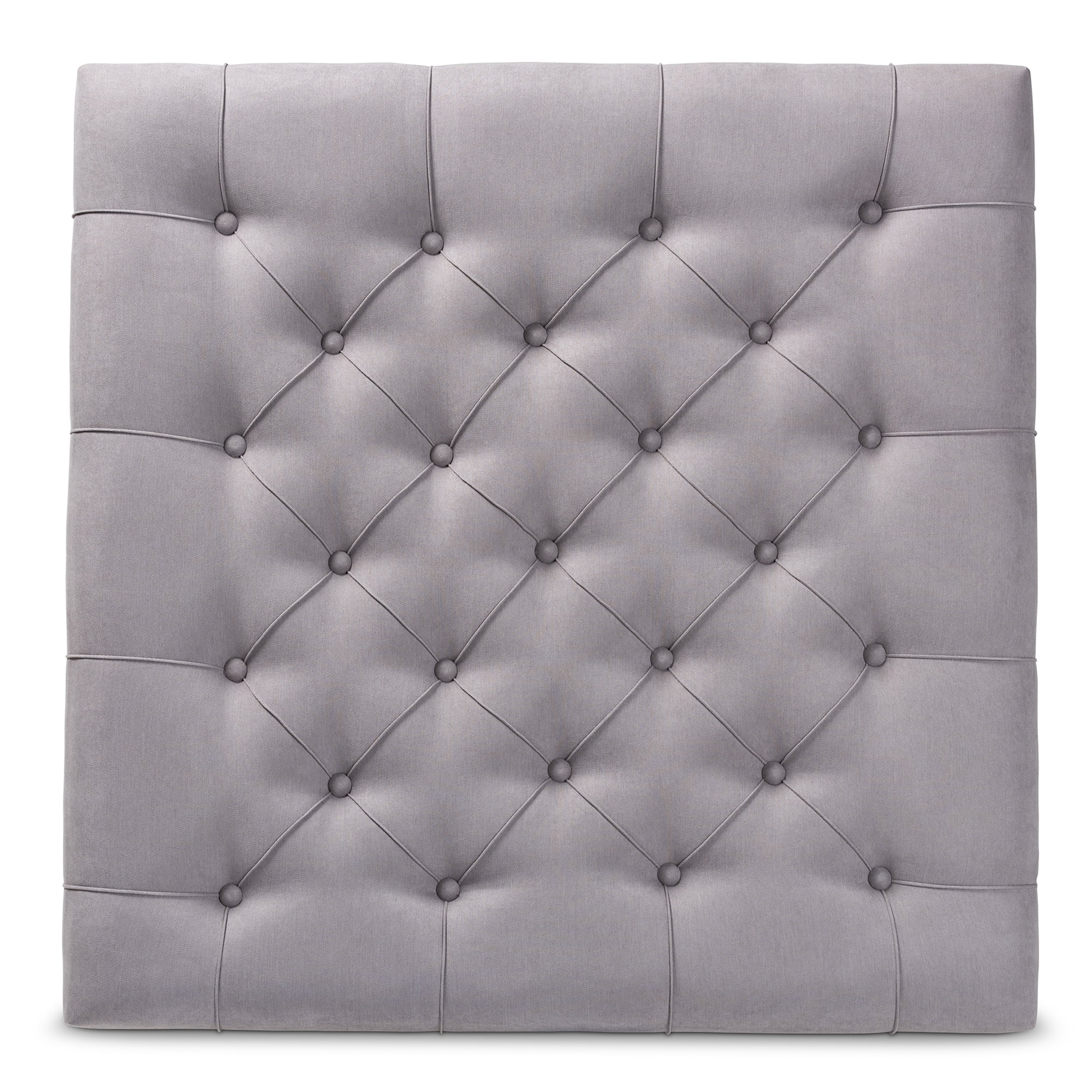 Baxton Studio Kelly Modern and Rustic Grey Linen Fabric Upholstered and Greywashed Wood Cocktail Ottoman