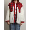 thumbnail image 5 of Chouyatou Women's Flannel Button Down Fleece Jacket Fall Fuzzy Plaid Blouse Jacket Winter Lightweight Coats, 5 of 5