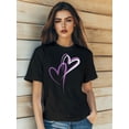 thumbnail image 1 of Camisetas de manga corta para mujer, diseño gráficoWomen's Valentine's Day Love Letter Heart Flowers Print T-Shirt Fashion Short Sleeve Round-Neck SlmCamisetas de verano para mujer, manga corta, cu, 1 of 6