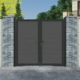 thumbnail image 6 of Mondaria Wood Plastic Privacy Double Fence Gate 6ft(H) x 6ft(W), Metal Frame with Knob Kits, Durable Composite Outdoor Gate,Sliver Gray, 6 of 6