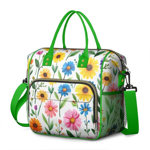 Pioneer Flower Floral Print Pattern Womens Lunch Box for Work,Insulated Large Lunch Bag for Tween and Teen,Loncheras Para Mujer,Leakproof Adult Lunch Bag for Work,Beach,Travel,Picnic,Camping