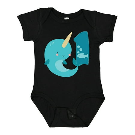 

Inktastic Narwhal 1st Birthday Gift Baby Boy or Baby Girl Bodysuit