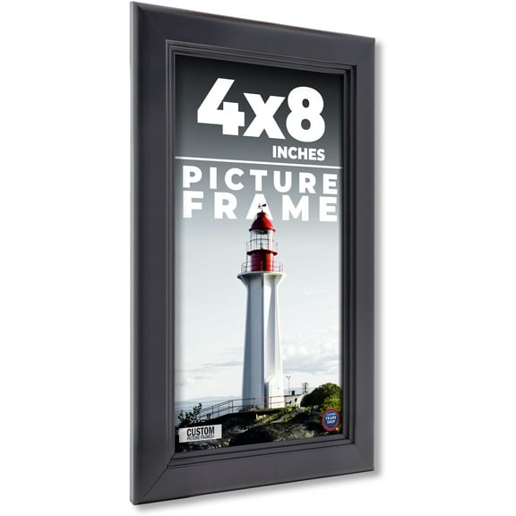 4x8 IN Frame Black Passaggi Solid Wood Picture Frame Width 1.5 Inches | Interior Frame Depth 0.5