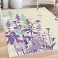 thumbnail image 1 of Dragonfly Decorative Rug, Nature Plants Grass with Wildflowers with Paintbrush Effects Print Art, Quality Carpet for Bedroom Dorm and Living Room, 6 Sizes, Violet Ivory, by Ambesonne, 1 of 4