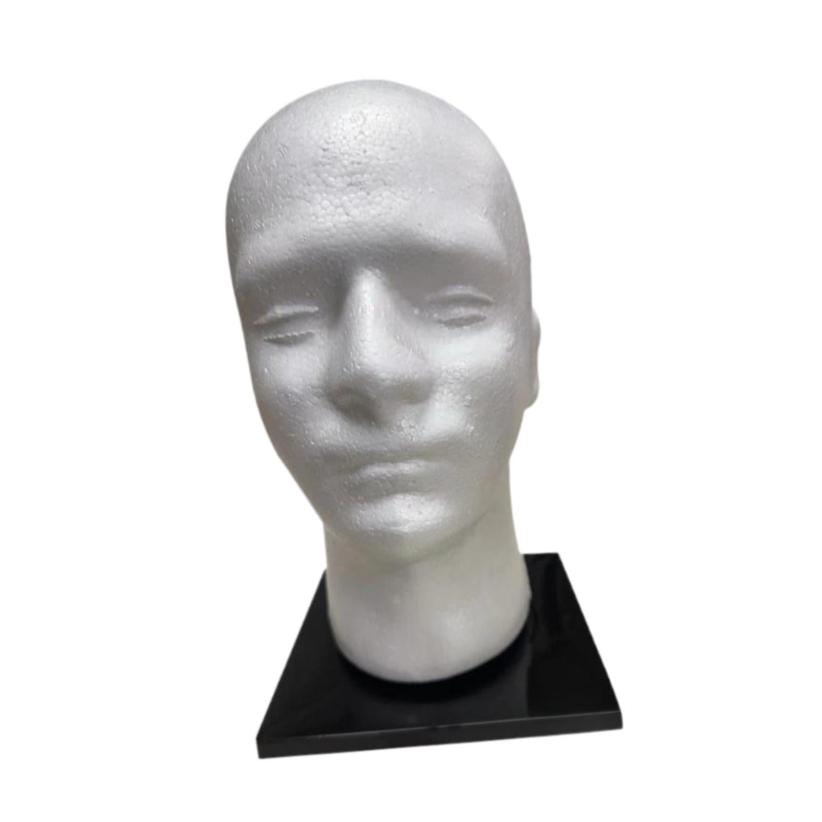 TOOYFUL Foam Mannequin Head,Glasses Hat Display Holder,Lightweight Hairpiece Stand,Manikin Head for Headphone,Home Styling,Barbershop male