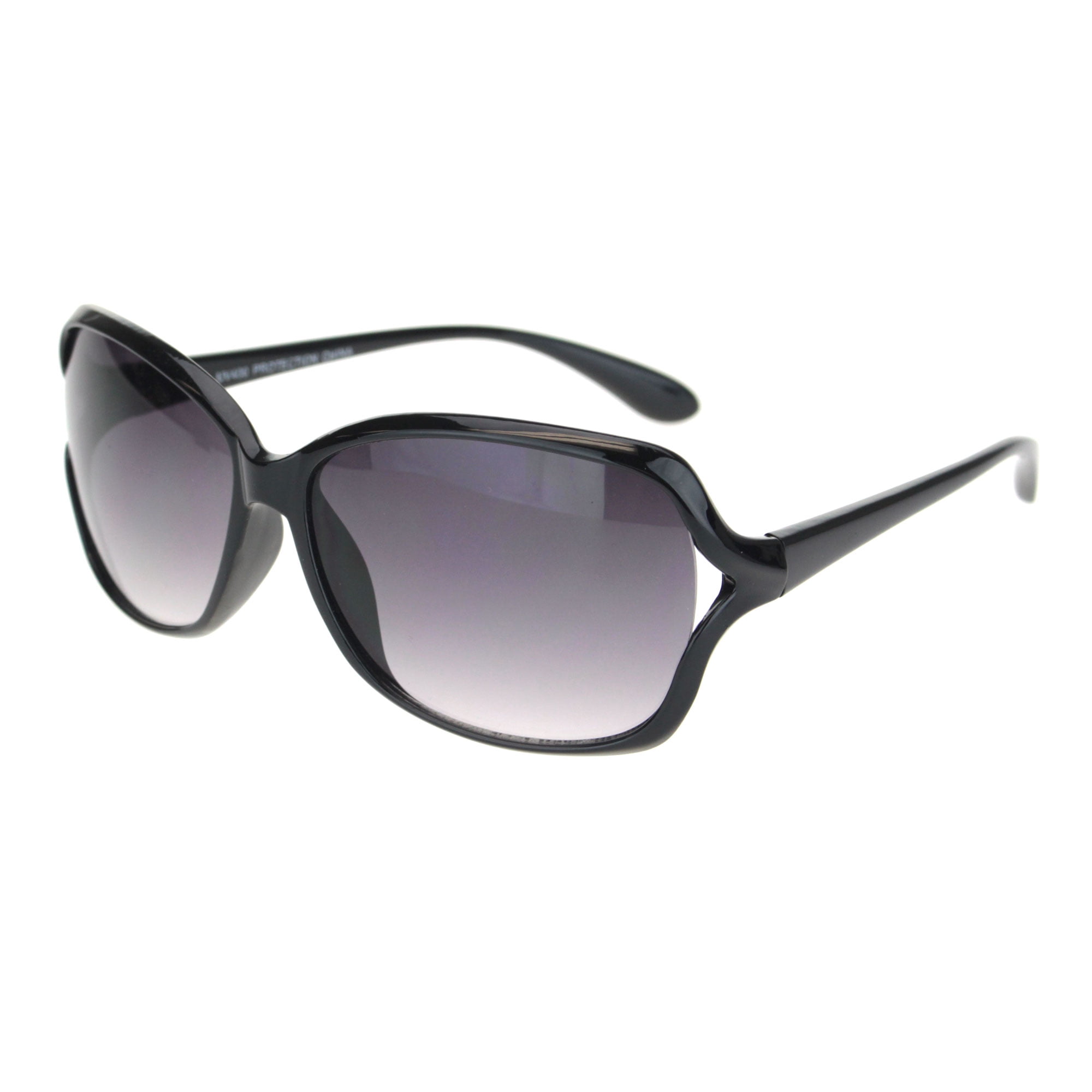 Womens Designer Style Rectangular Exposed Lens Butterfly Sunglasses ...