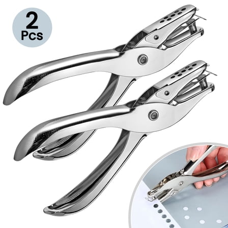 Genreen 2 PCS Small Single Hole Punch, 1/4 Inch One Hole Paper Punch with 8 Sheet Capacity, Punch Accuracy, Hole Puncher Single for Crafts, Tags, and Tickets