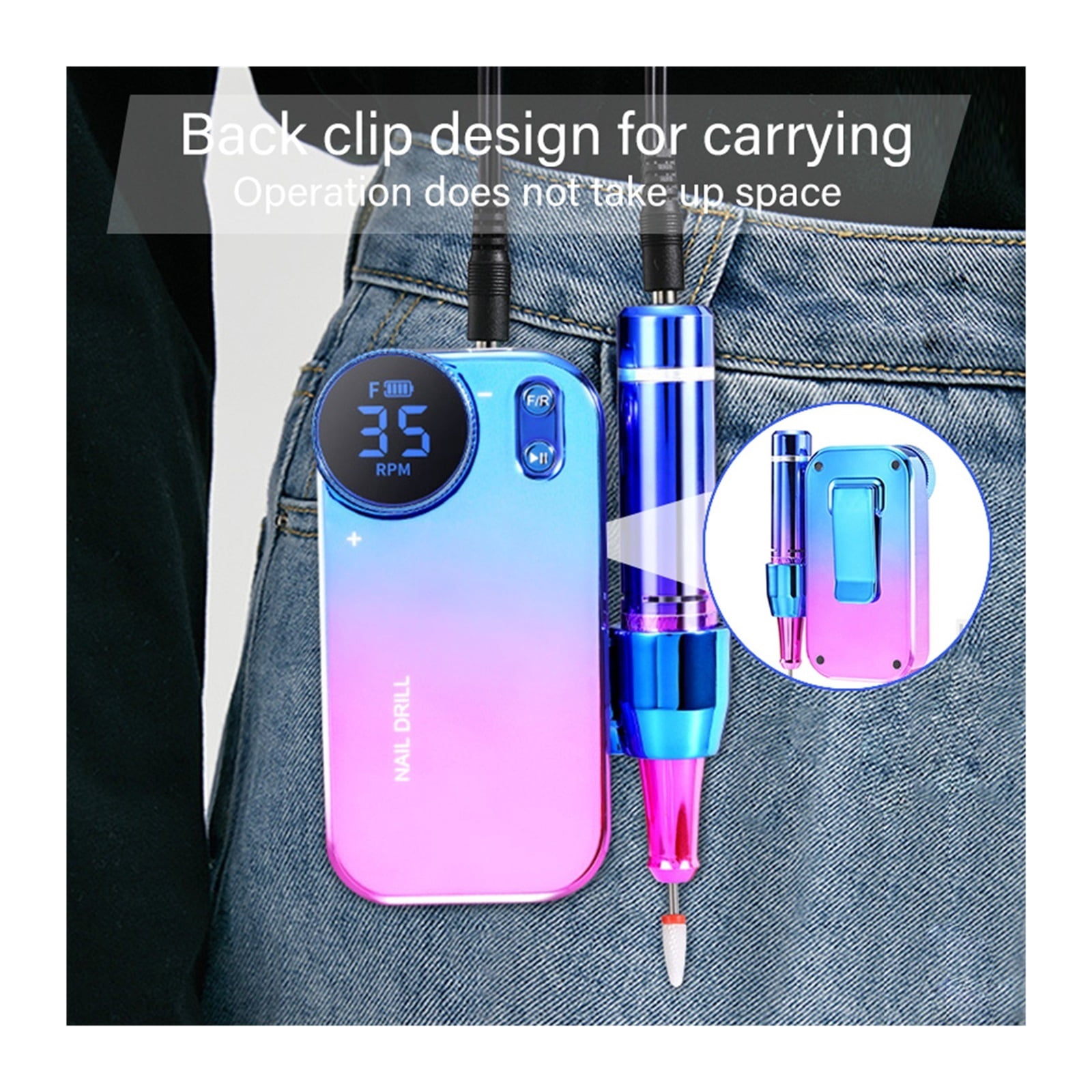 Electric Nail Drill Machine, 35000RPM Professional Efile Nail Drill Kit, Electric Nail File For Acrylic Nails Gel Nails, Toenail Grinder Manicure Pedicure Polishing Shape For Home Salon ,Low Noise