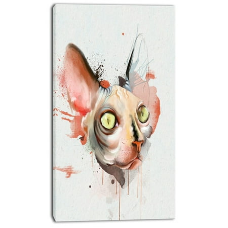 Design Art 'Red Faced Cat Watercolor Sketch' Painting Print on Wrapped