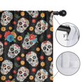thumbnail image 4 of Blackout Kids Curtains,Black Colorful Skull Flower Pattern Childrens Insulated Curtains Set Of 2,Bedroom Essentials,Toddler Room Decor 42x84in(106x213cm), 4 of 5