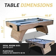 Billiards Table,7 FT Pool Table with Premium Accessories, Durable Matte-Black Finish, and Heavy Duty Legs for Modern Adult Rrec Room Family Game Room