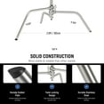 thumbnail image 6 of Neewer SC172 Pro Stainless Steel C Stand with Boom Arm, 68"/172cm Max Height, 2.7ft/83cm Arm, 2 Grip Heads for Studio Lights/Softbox, 6 of 9